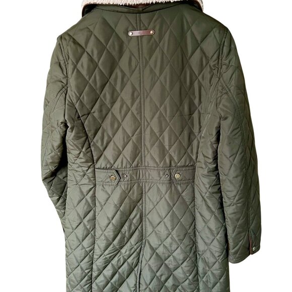 Ralph Lauren Quilted Snap Long Jacket Coat Olive Green Women Size S Small - Picture 2 of 2